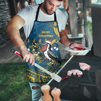 Nauru Christmas Apron Frigatebird Bird Santa Tribal Waves - Polynesian Pride
