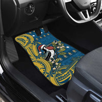 Nauru Christmas Car Mats Frigatebird Bird Santa Tribal Waves - Polynesian Pride