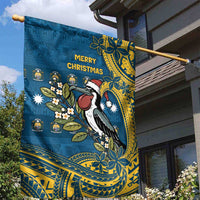 Nauru Christmas Garden Flag Frigatebird Bird Santa Tribal Waves - Polynesian Pride