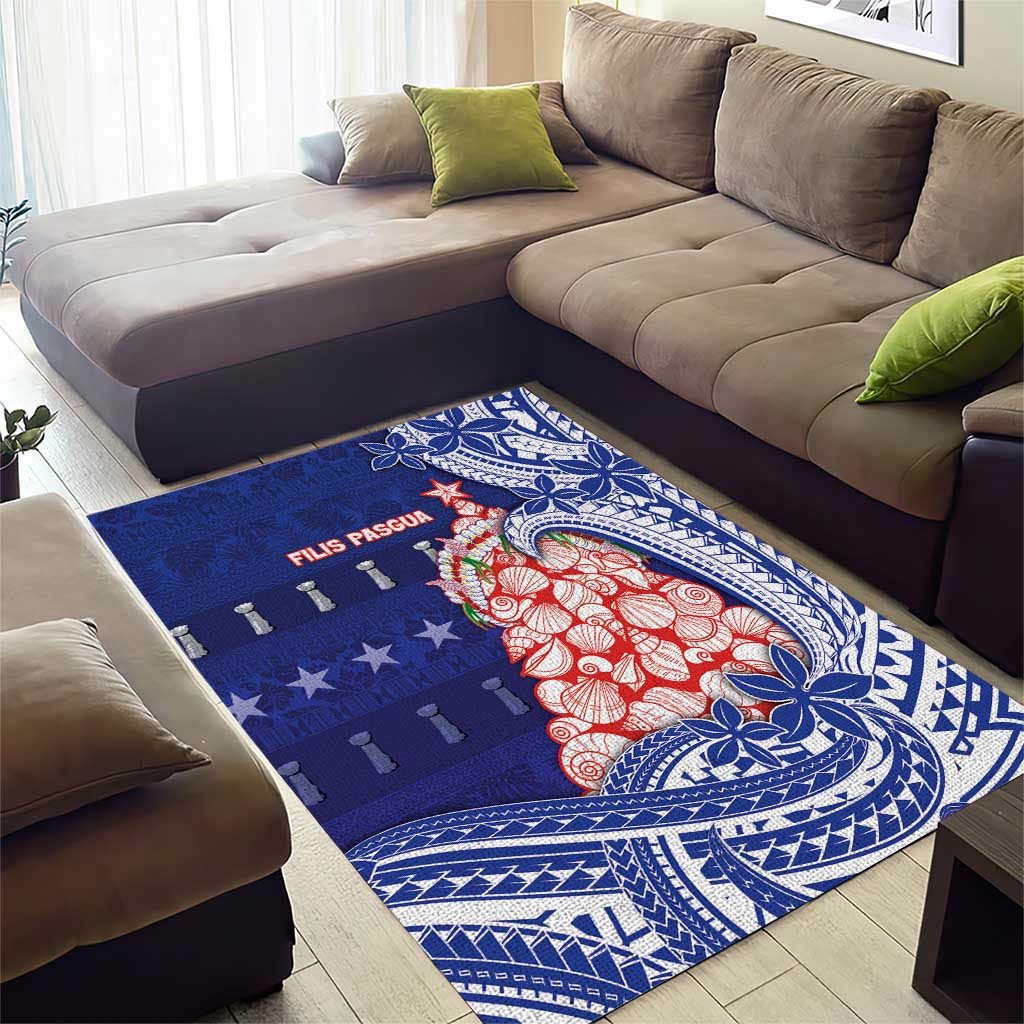 Northern Mariana Islands Christmas Area Rug Seashell Xmas Tree Tribal Waves - Polynesian Pride