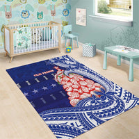 Northern Mariana Islands Christmas Area Rug Seashell Xmas Tree Tribal Waves - Polynesian Pride