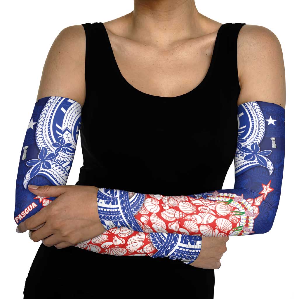 Northern Mariana Islands Christmas Arm Sleeves Seashell Xmas Tree Tribal Waves DT05 - Polynesian Pride