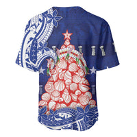 Northern Mariana Islands Christmas Baseball Jersey Seashell Xmas Tree Tribal Waves DT05 - Polynesian Pride
