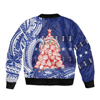 Northern Mariana Islands Christmas Bomber Jacket Seashell Xmas Tree Tribal Waves DT05 - Polynesian Pride