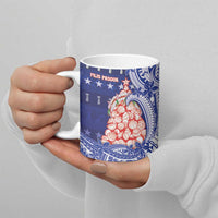 Northern Mariana Islands Christmas Ceramic Mug Seashell Xmas Tree Tribal Waves - Polynesian Pride