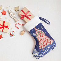 Northern Mariana Islands Christmas Stocking Seashell Xmas Tree Tribal Waves - Polynesian Pride