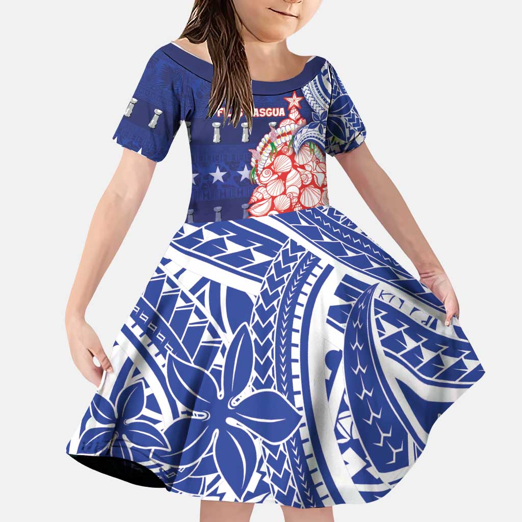Northern Mariana Islands Christmas Family Matching Puletasi and Hawaiian Shirt Seashell Xmas Tree Tribal Waves - Polynesian Pride
