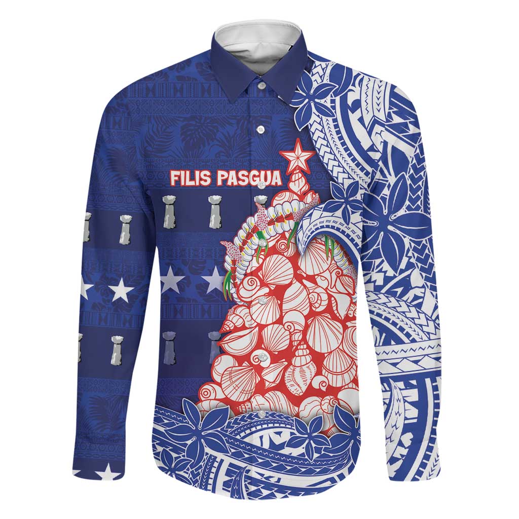 Northern Mariana Islands Christmas Family Matching Puletasi and Hawaiian Shirt Seashell Xmas Tree Tribal Waves - Polynesian Pride