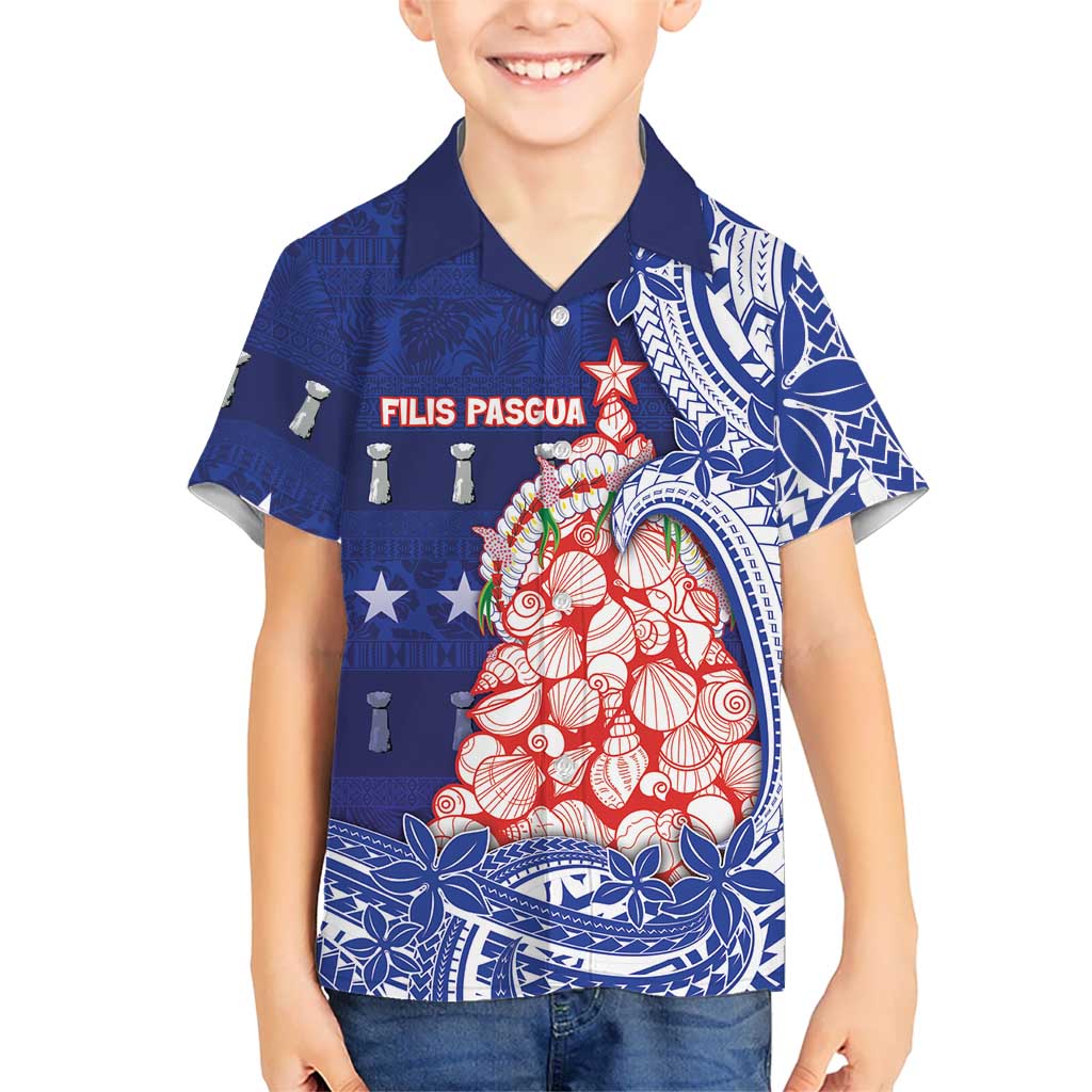 Northern Mariana Islands Christmas Family Matching Puletasi and Hawaiian Shirt Seashell Xmas Tree Tribal Waves - Polynesian Pride