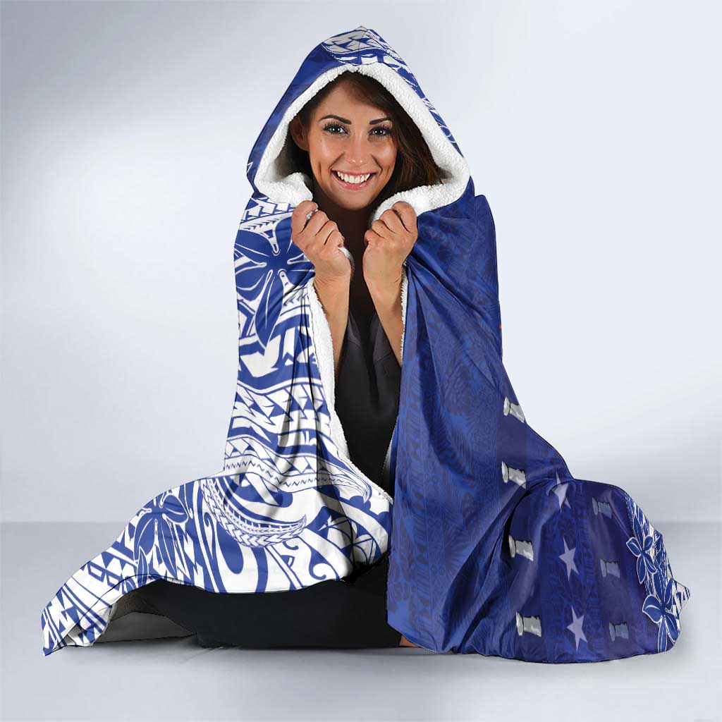 Northern Mariana Islands Christmas Hooded Blanket Seashell Xmas Tree Tribal Waves DT05 - Polynesian Pride