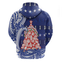 Northern Mariana Islands Christmas Hoodie Seashell Xmas Tree Tribal Waves - Polynesian Pride