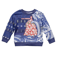 Northern Mariana Islands Christmas Kid Ugly Christmas Sweater Seashell Xmas Tree Tribal Waves DT05 Kid Navy - Polynesian Pride
