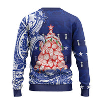 Northern Mariana Islands Christmas Ugly Christmas Sweater Seashell Xmas Tree Tribal Waves - Polynesian Pride
