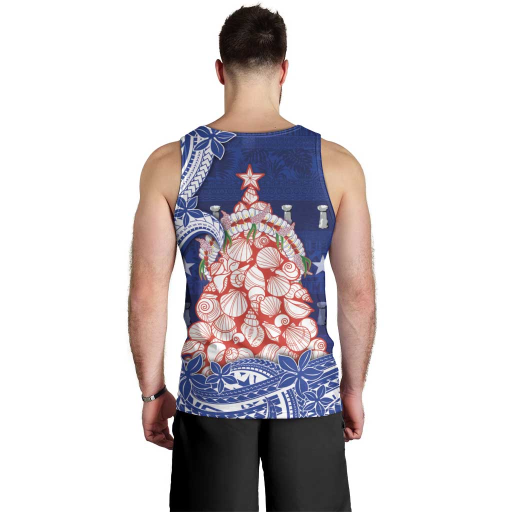 Northern Mariana Islands Christmas Men Tank Top Seashell Xmas Tree Tribal Waves DT05 - Polynesian Pride
