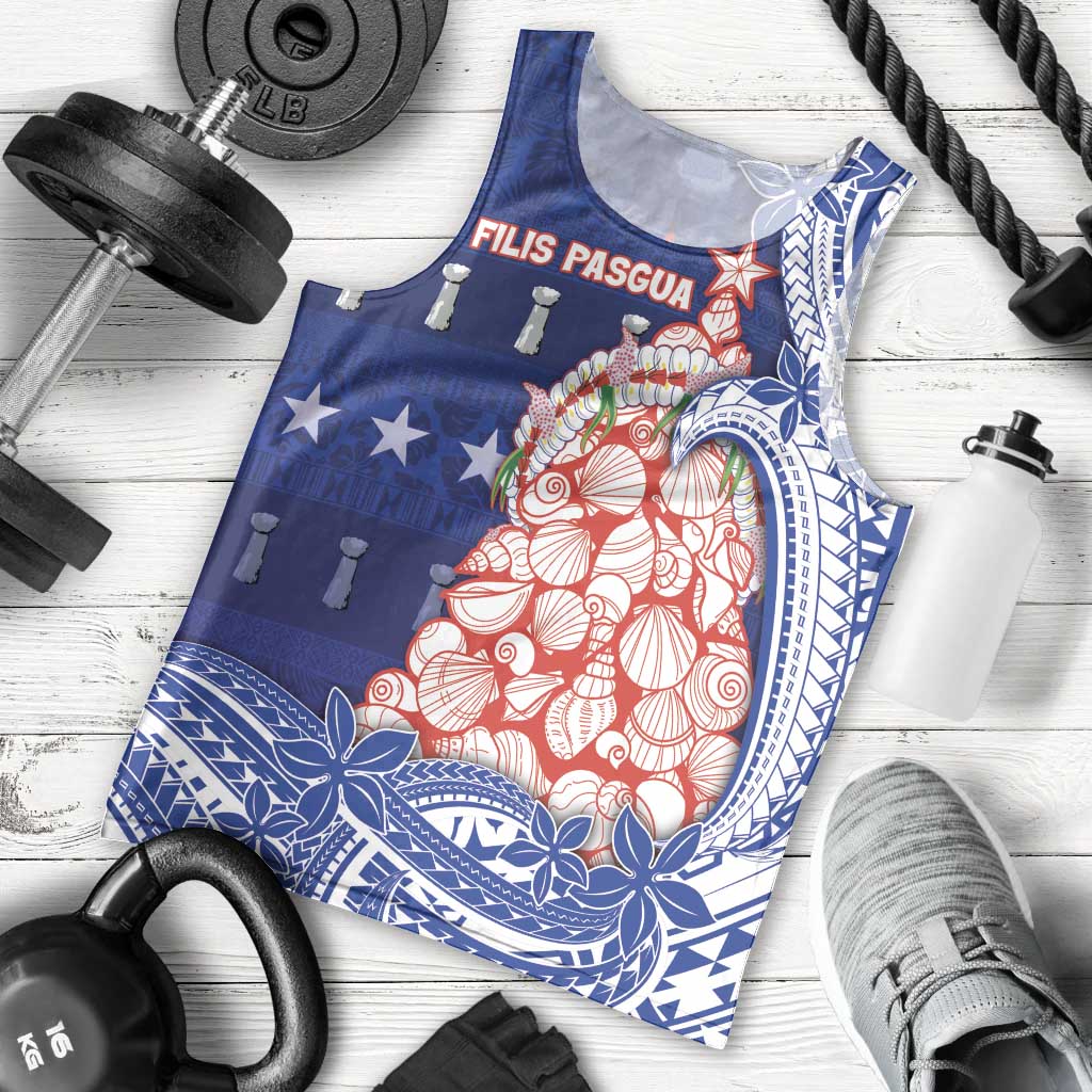 Northern Mariana Islands Christmas Men Tank Top Seashell Xmas Tree Tribal Waves DT05 - Polynesian Pride