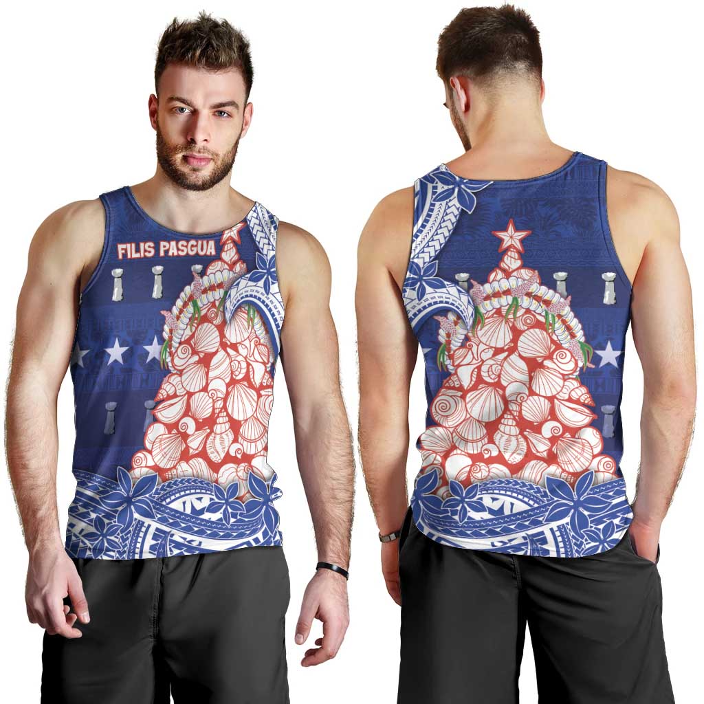 Northern Mariana Islands Christmas Men Tank Top Seashell Xmas Tree Tribal Waves DT05 - Polynesian Pride