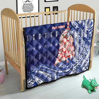 Northern Mariana Islands Christmas Quilt Seashell Xmas Tree Tribal Waves - Polynesian Pride