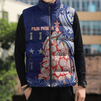Northern Mariana Islands Christmas Sleeveless Puffer Jacket Seashell Xmas Tree Tribal Waves DT05 - Polynesian Pride
