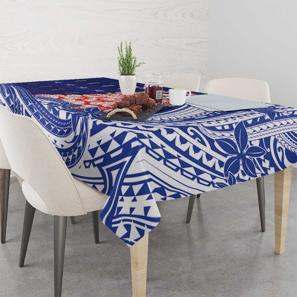 Northern Mariana Islands Christmas Tablecloth Seashell Xmas Tree Tribal Waves DT05 - Polynesian Pride