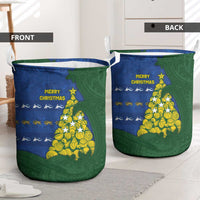 Solomon Islands Christmas Laundry Basket Seashell Xmas Tree Tribal Waves DT05 - Polynesian Pride