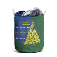 Solomon Islands Christmas Laundry Basket Seashell Xmas Tree Tribal Waves DT05 - Polynesian Pride