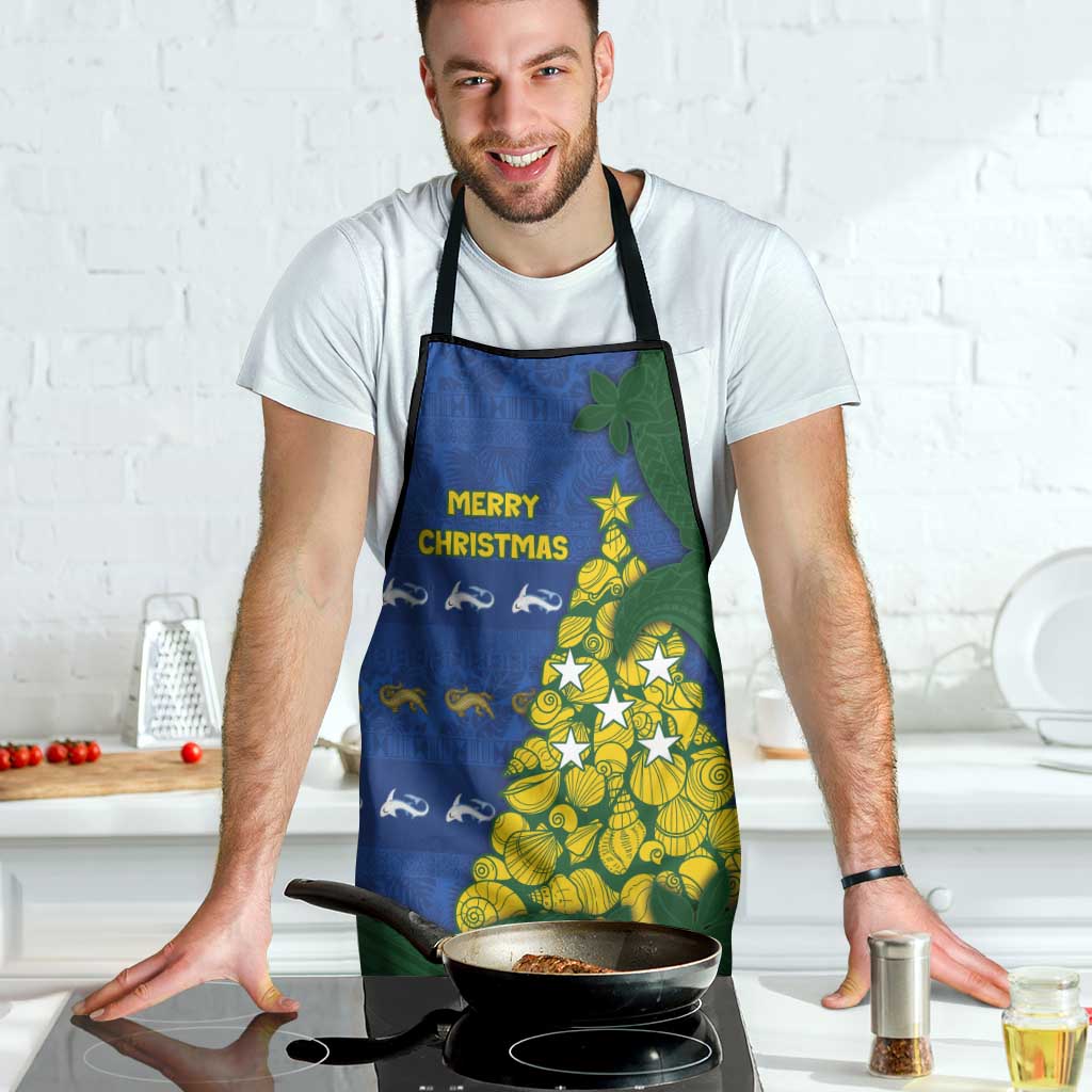 Solomon Islands Christmas Apron Seashell Xmas Tree Tribal Waves DT05 - Polynesian Pride