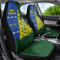 Solomon Islands Christmas Car Seat Cover Seashell Xmas Tree Tribal Waves - Polynesian Pride