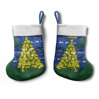 Solomon Islands Christmas Stocking Seashell Xmas Tree Tribal Waves - Polynesian Pride
