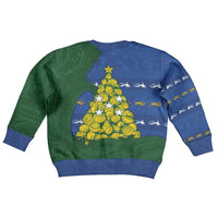 Solomon Islands Christmas Kid Ugly Christmas Sweater Seashell Xmas Tree Tribal Waves DT05 - Polynesian Pride