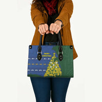 Solomon Islands Christmas Leather Bag Seashell Xmas Tree Tribal Waves - Polynesian Pride