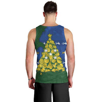 Solomon Islands Christmas Men Tank Top Seashell Xmas Tree Tribal Waves DT05 - Polynesian Pride