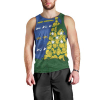 Solomon Islands Christmas Men Tank Top Seashell Xmas Tree Tribal Waves DT05 - Polynesian Pride