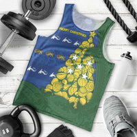 Solomon Islands Christmas Men Tank Top Seashell Xmas Tree Tribal Waves DT05 - Polynesian Pride