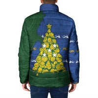 Solomon Islands Christmas Padded Jacket Seashell Xmas Tree Tribal Waves DT05 - Polynesian Pride
