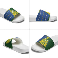 Solomon Islands Christmas Slide Sandals Seashell Xmas Tree Tribal Waves DT05 - Polynesian Pride