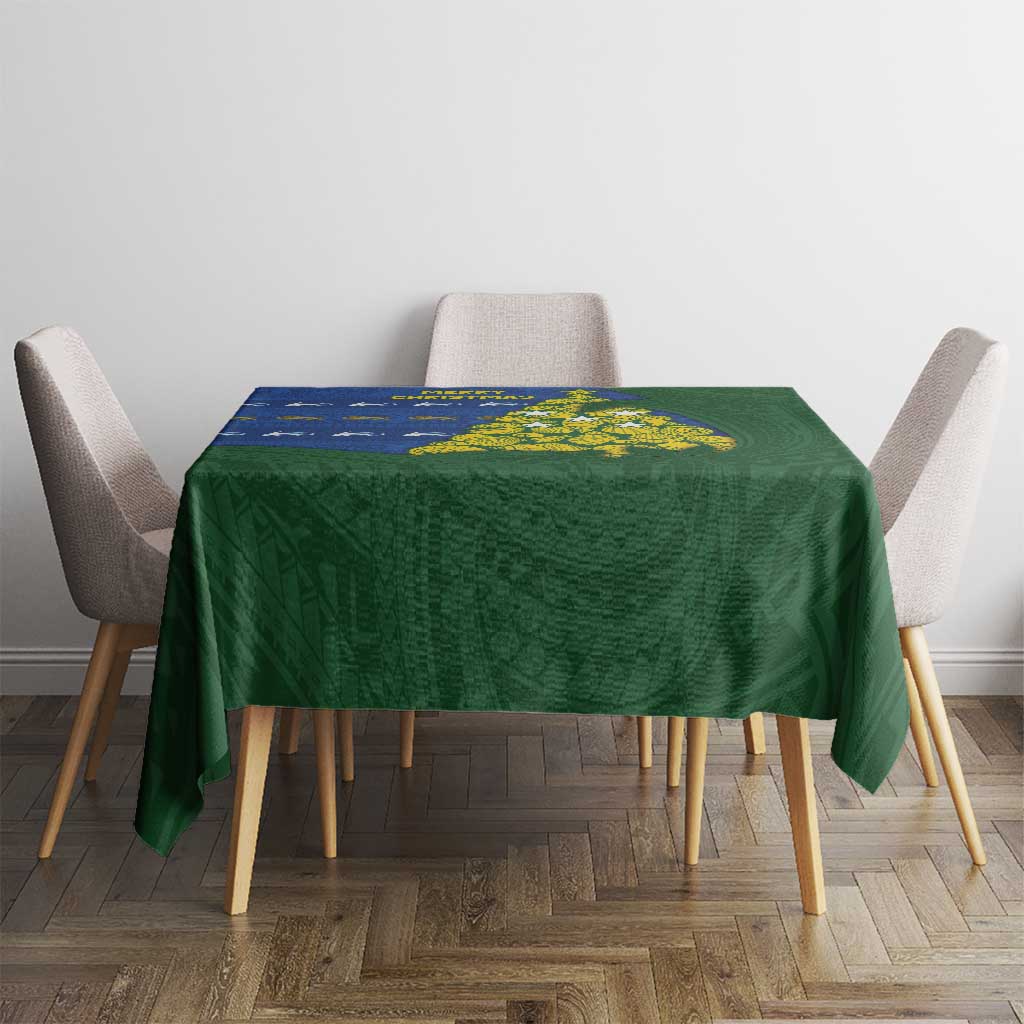 Solomon Islands Christmas Tablecloth Seashell Xmas Tree Tribal Waves DT05 - Polynesian Pride
