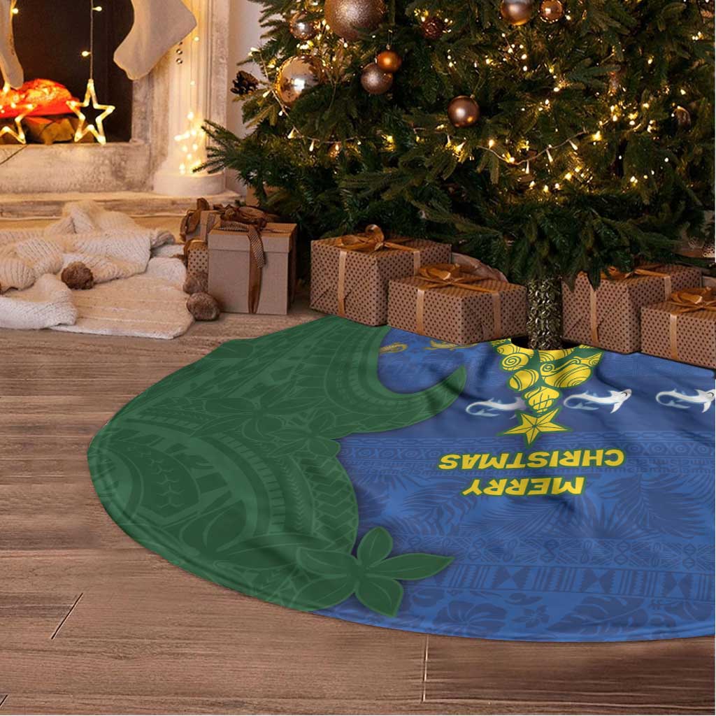 Solomon Islands Christmas Tree Skirt Seashell Xmas Tree Tribal Waves DT05 - Polynesian Pride