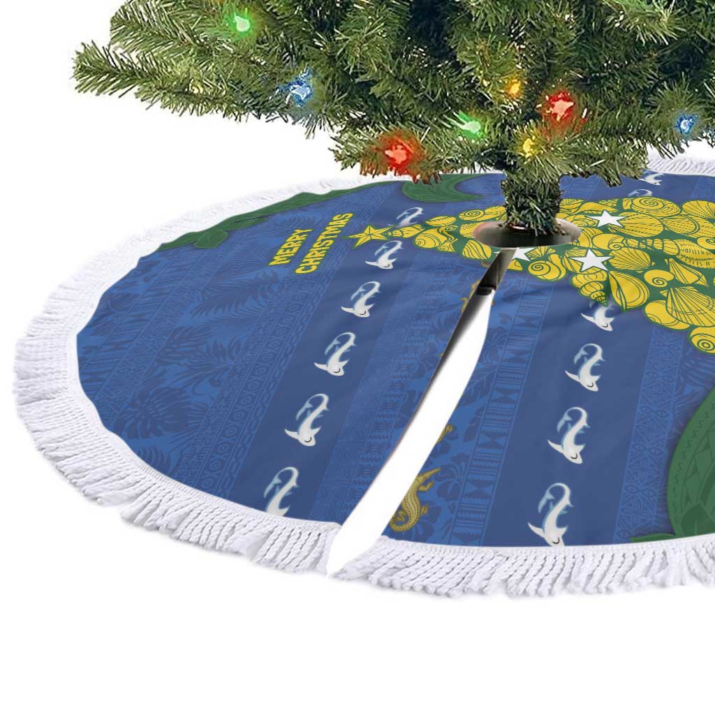 Solomon Islands Christmas Tree Skirt Seashell Xmas Tree Tribal Waves DT05 - Polynesian Pride