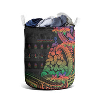 New Caledonia Christmas Laundry Basket Seashell Xmas Tree Tribal Waves DT05 - Polynesian Pride