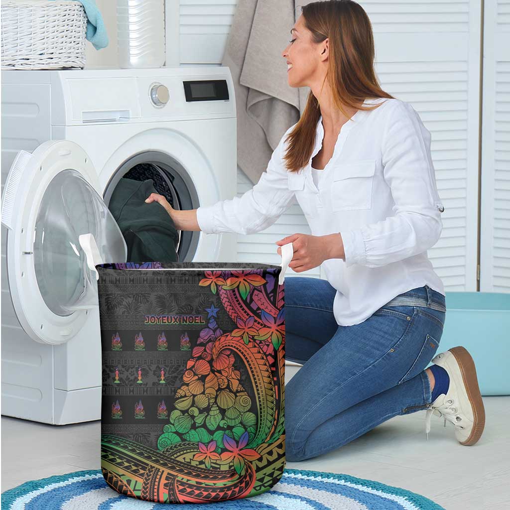 New Caledonia Christmas Laundry Basket Seashell Xmas Tree Tribal Waves DT05 - Polynesian Pride