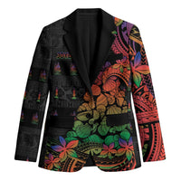 New Caledonia Christmas Blazer Seashell Xmas Tree Tribal Waves - Polynesian Pride