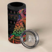 New Caledonia Christmas 4 in 1 Can Cooler Tumbler Seashell Xmas Tree Tribal Waves - Polynesian Pride