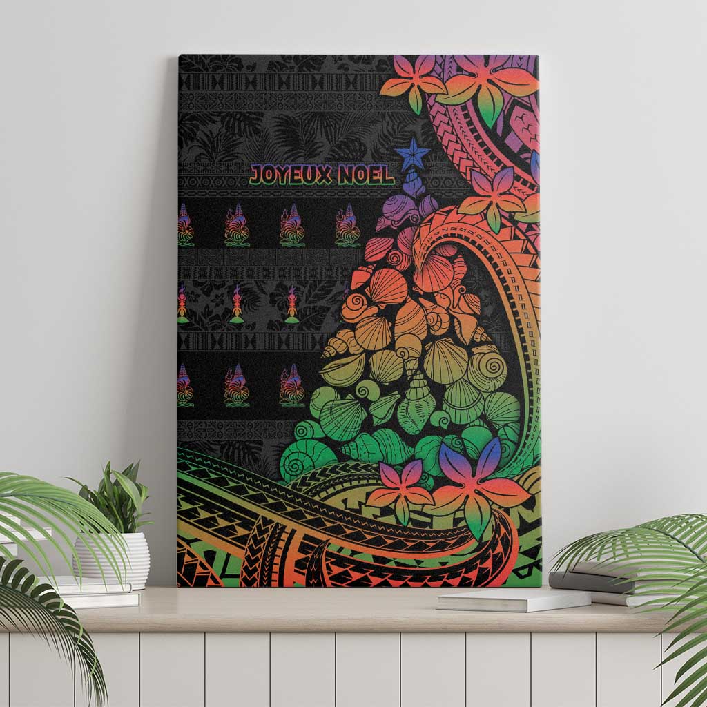 New Caledonia Christmas Canvas Wall Art Seashell Xmas Tree Tribal Waves - Polynesian Pride