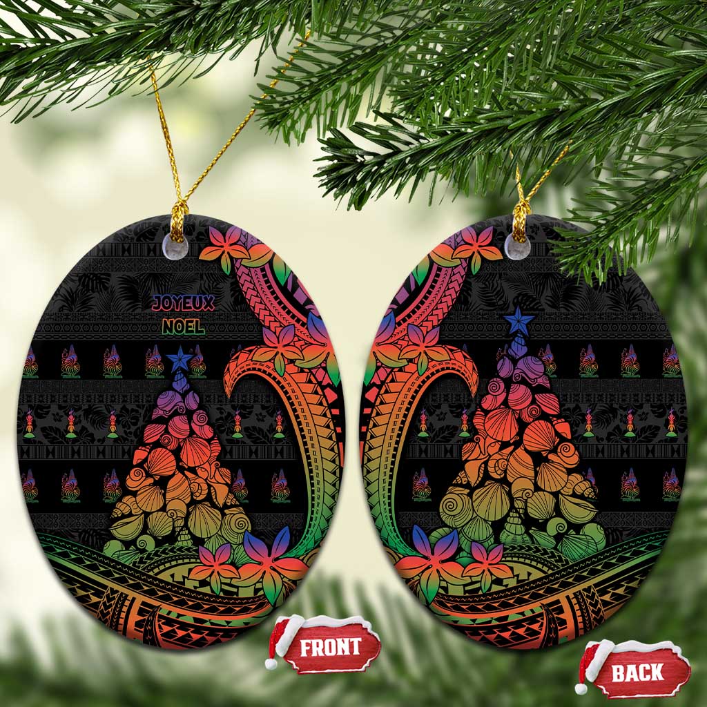 New Caledonia Christmas Ceramic Ornament Seashell Xmas Tree Tribal Waves - Polynesian Pride
