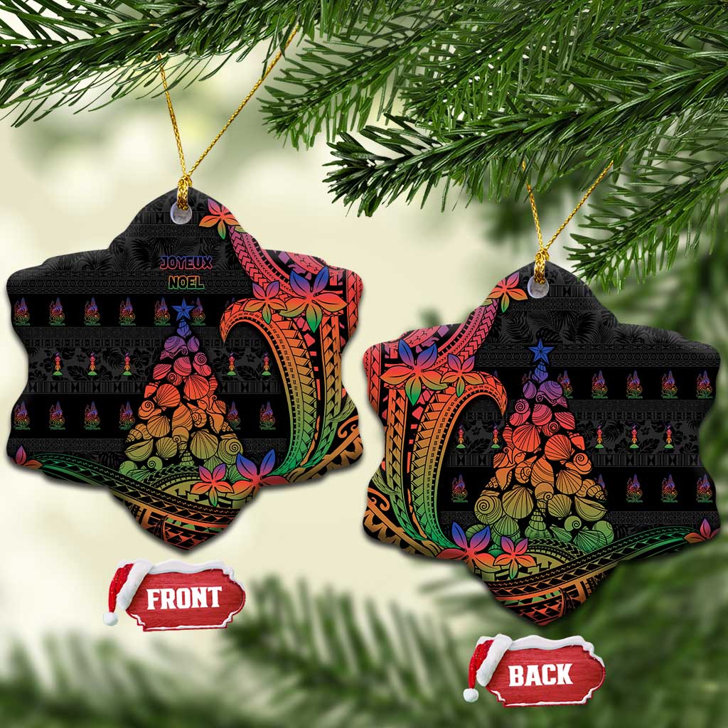 New Caledonia Christmas Ceramic Ornament Seashell Xmas Tree Tribal Waves - Polynesian Pride