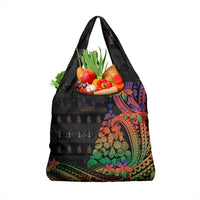 New Caledonia Christmas Grocery Bag Seashell Xmas Tree Tribal Waves - Polynesian Pride