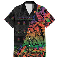 New Caledonia Christmas Hawaiian Shirt Seashell Xmas Tree Tribal Waves DT05 Black - Polynesian Pride