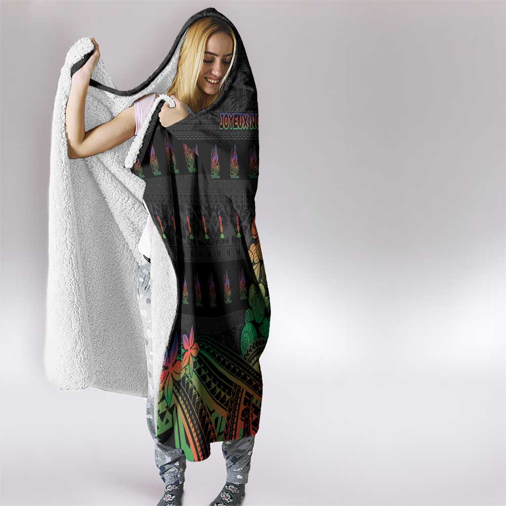 New Caledonia Christmas Hooded Blanket Seashell Xmas Tree Tribal Waves DT05 - Polynesian Pride