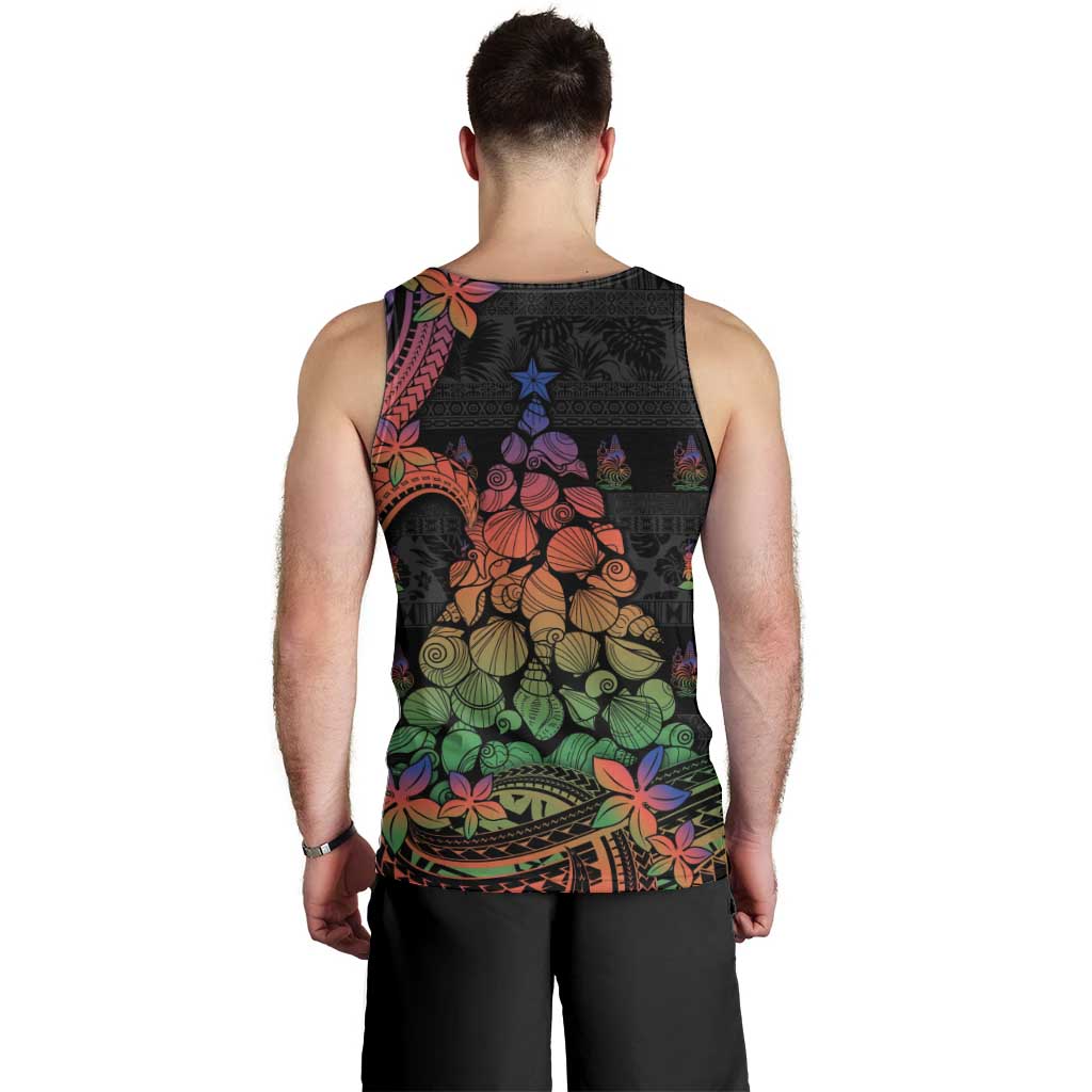 New Caledonia Christmas Men Tank Top Seashell Xmas Tree Tribal Waves DT05 - Polynesian Pride