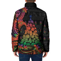New Caledonia Christmas Padded Jacket Seashell Xmas Tree Tribal Waves DT05 - Polynesian Pride